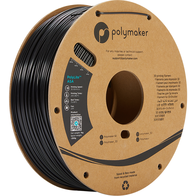 PolyMaker PolyLite ASA 1.75mm Zwart