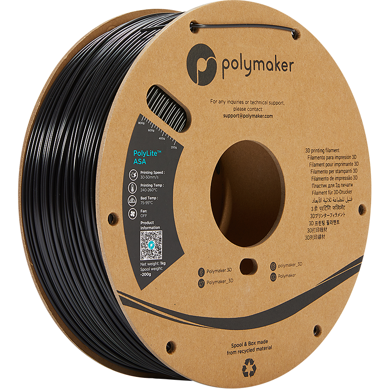 PolyMaker PolyLite ASA 1.75mm Zwart